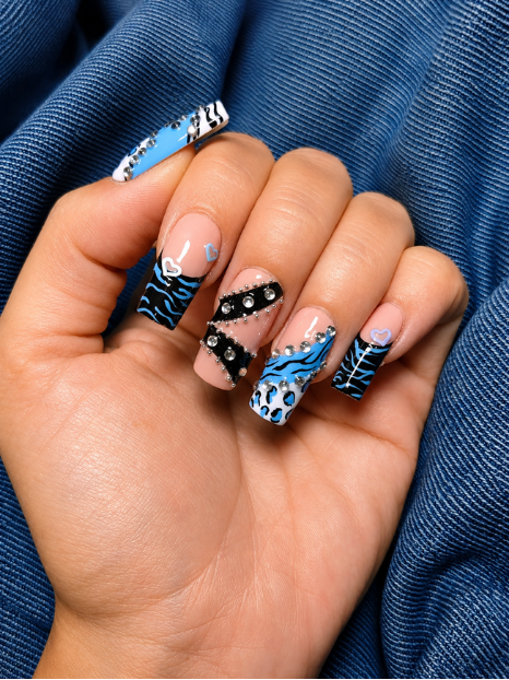 Press on Nail - Geo Blue